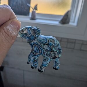 Portugal Paisley Blue Elephant Figurine